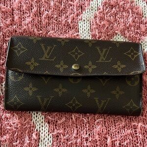 Louis Vuitton Monogram Canvas Continental Wallet in Brown and Gold